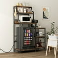 thumbnail image 1 of Display Shelves Multifunctional 7-Tier Mini Fridge & Microwave Stand with 2 AC/2 USB Outlets - Coffee Bar & Bakers Rack Storage Shelf, Utility Storage Shelf, Mini Fridge Cabinet for Kitchen, Dorm, Li, 1 of 22