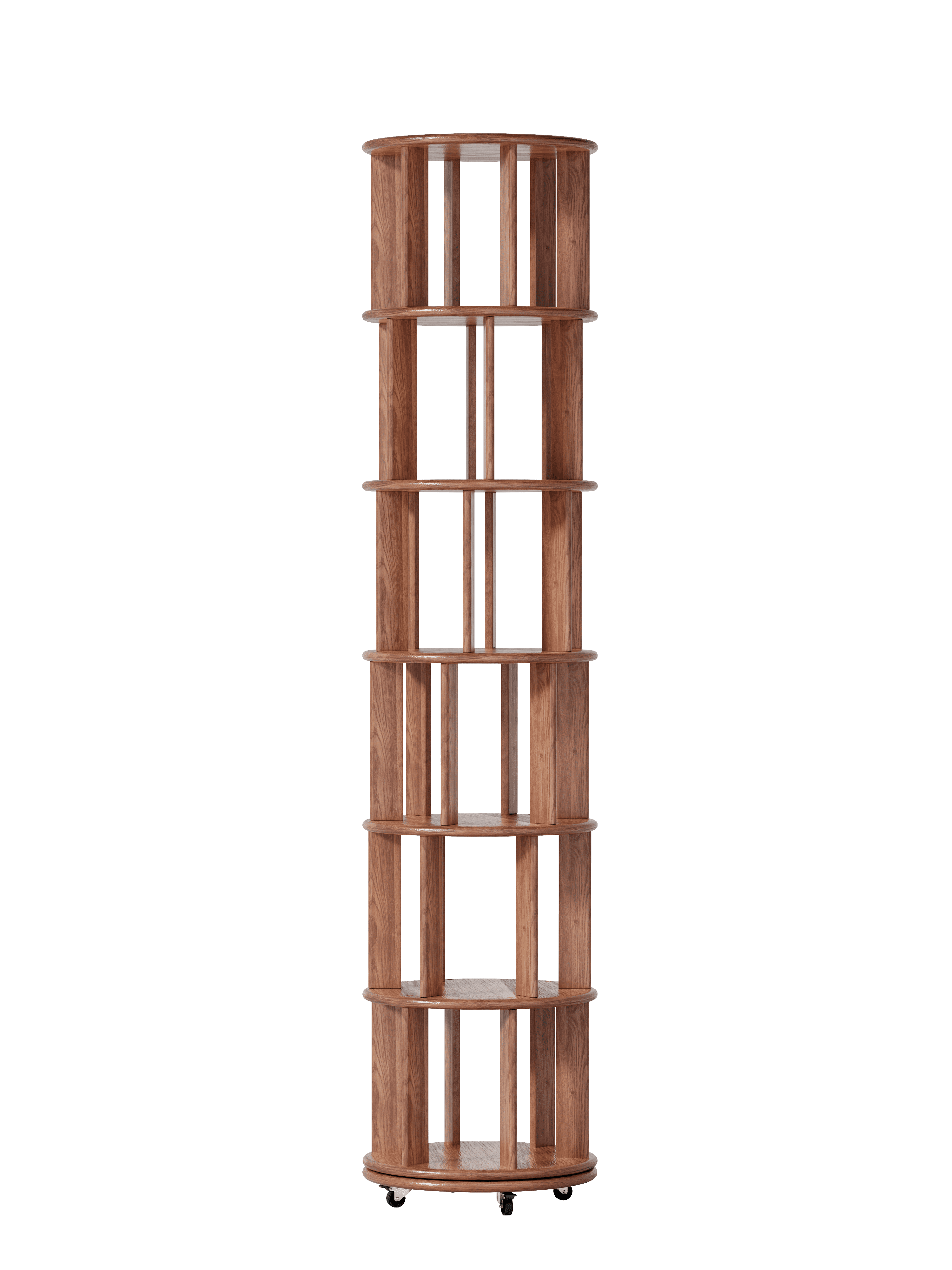Small Rotating Shelf Display Shelves Solid Wood Rotating Bookshelf on Wheels, 6 Tier, Round ...