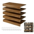 thumbnail image 1 of Display Shelves ( WALNUT Color ) 5 Pcs Wire Shelf Covers, Foamed PVC Wire Rack Covers for Removable Closet (Not Wood), Pantry Shelves for Cabinet Bathroom Kitchen Shelving Decoration,Wooden Display, 1 of 13