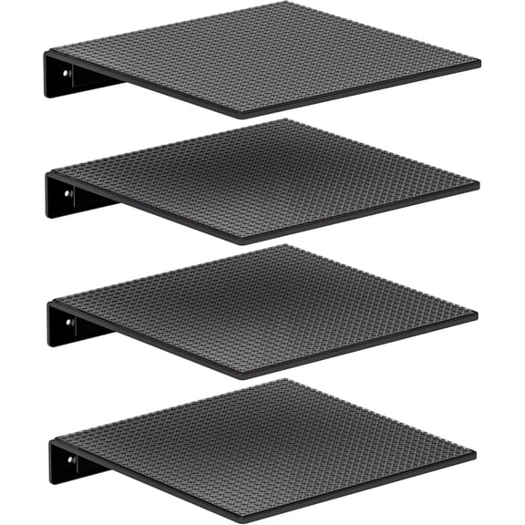 Display Shelves for Building Bricks (6 Pack) Compatible with All Toy Block Brands - Floating Wall Mounted Shelf with 10 Inch Removable Baseplate
