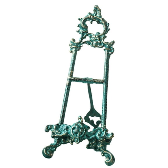 Display Stand Metal Easel Stand Decorative Blue Design for Collectibles Photos Books Ornaments