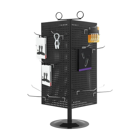 Display Stand, Perforated Panel Display Stand, 4-Sided Revolving Display Stand