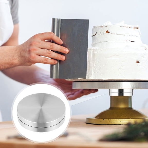 8cm Rotating Cake Decorating Turntable with Aluminum Alloy Base for Baking, Pastries Display, and Icing Tool