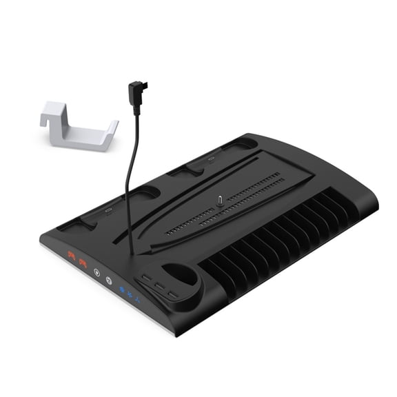 Display Stand with Light Headphone Holder Game Controller Charging Dock Cooling Fan for Game Console