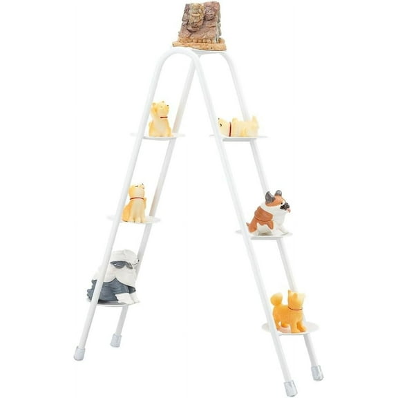 Display Stands for Collectibles Iron Ladder Collectible Action Figure Stand Display Shelf for 7 Mini Minifigures Collection Organizer Holder for Collectibles Cupcake and Figures White DIY
