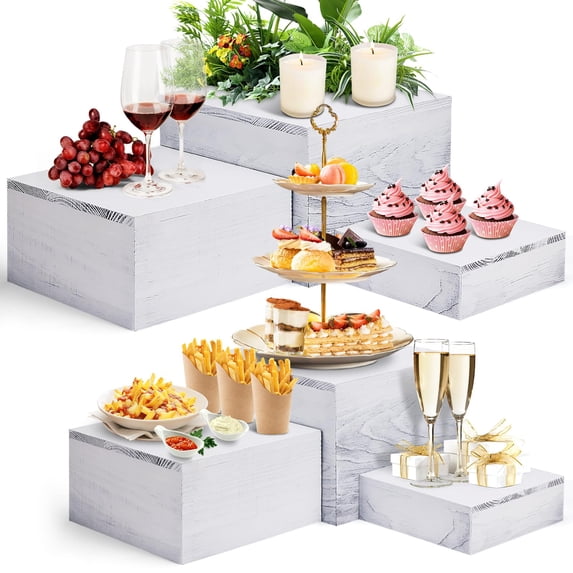 Display Stands Square Food Risers for Buffet Party Rustic Cake ...