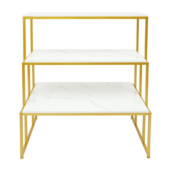 Display Table, 3-Tier Floating Shelf, Hanging Display Stand, Metal Retail Merchandising Rack for Shoes, Bags, Jewelry