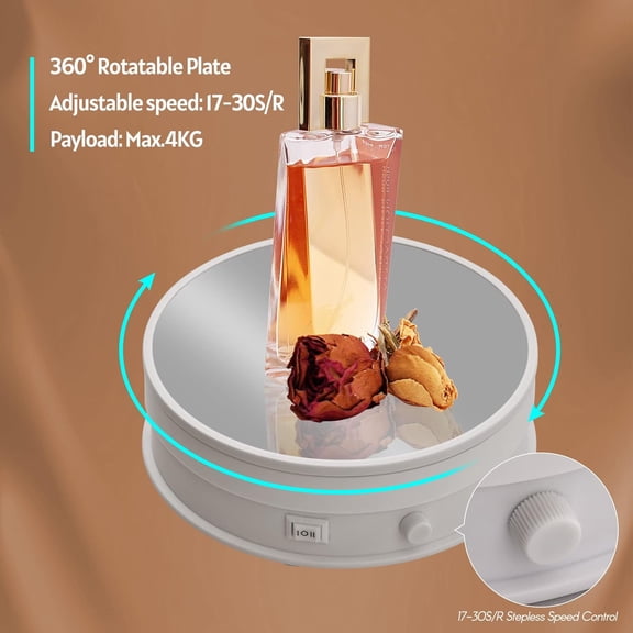 Display Turntable,Speed Payload Watch Mirror Display Turntable Adjustable Speed Payload 17-30s/r Adjustable Speed Stand Motorized 17-30s/r Motorized 17-30s/r Adjustable Bortt Buzhi