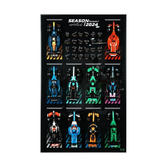 Display Wallboard for LEGO Speed Champions Ultimate F1 Pack (Wall-Mount Only, Car Not Included) - for 66802 F1 Model, Space-Saving, Creative Decor