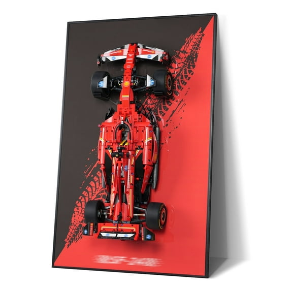 Display Wallboard for Lego Technic Ferrari SF-24 F1 Car, Wall Mount for Lego 42207 Model Kit (Car Not Included)