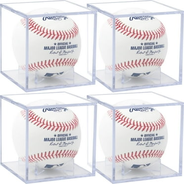 (4 Count) Display Zone Baseball Cube - Crystal Clear UV Protected Acrylic Display Case for Balls