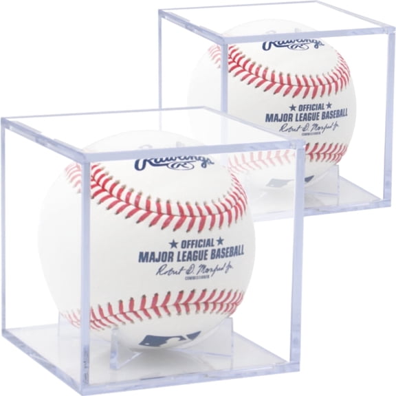 (2 Count) Display Zone Baseball Cube - Crystal Clear UV Protected Acrylic Display Case for Balls