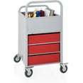 Display and Storage Utillity Cart, Metal Media Truck with Wheels, 3