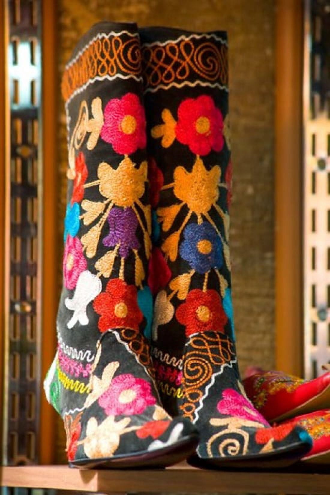 Display of Shoes For Sale at Vendors Booth Spice Market Istanbul Turkey Canvas Art - Darrell Gulin DanitaDelimont (18 x 26)