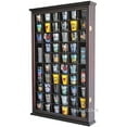 thumbnail image 1 of DisplayGifts Solid Wood Shot Glass Shooter Display Case Holder Cabinet Wall Rack Hinged Glass Door 56 Slot Cherry Finish, 1 of 2