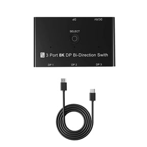 DisplayPort 8K Two-Way DP 1.4 Switch 3 In 1 Out/1 In 3 Out Bi-Direction 8K@30Hz 4K@144Hz Splitter Converter For Multiple Source And Displays TAPDRA Spare Part