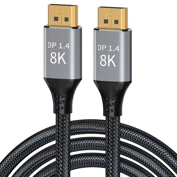 DisplayPort Cable 1.4,DP Cable, Ultra HD 8K@60Hz 4K@144Hz, High Speed 32.4Gbps HDCP 3D Slim and Flexible DP to DP Cable for HDTVs, Displays, Monitors, Graphics, PC