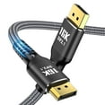 thumbnail image 1 of DisplayPort Cable 2.1 16K Display Port 2.1 2.0 Cable [16K 60Hz, 8K 120Hz, 4K 240Hz 165Hz 144Hz, 80Gbps HDR10 HDCP DSC 1.2a] Braided DP 2.1 Cord for FreeSync G-Sync Gaming Monitor, 1 of 8