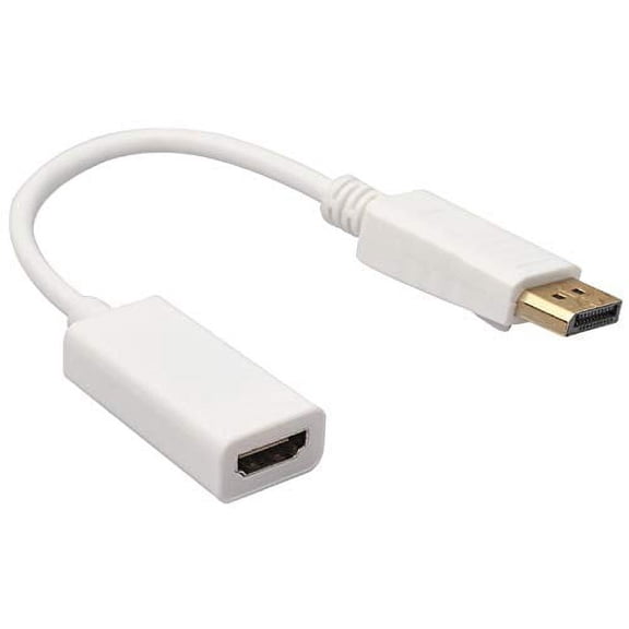 DisplayPort to HDMI Adapter, DP Display Port to HDMI Converter Male to Female Gold-Plated Cord Compatible for Lenovo Dell HP and Other Brand (1 Pack, White)