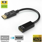DisplayPort إلى محول HDMI ، كابل محول DP إلى HDMI من الذكور إلى دعم الإناث 1080P 3D لمنفذ العرض أجهزة الكمبيوتر المكتبية وأجهزة الكمبيوتر المحمولة للاتصال بمحول شاشات HDMI