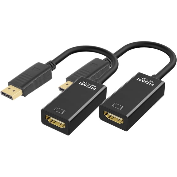DisplayPort to HDMI Adapter, Uni-Directional DP to HDMI 4K Screen Gold-Plated DP Display Port to HDMI Adapter Compatible with Dell, Lenovo, HP, GPU, AMD
