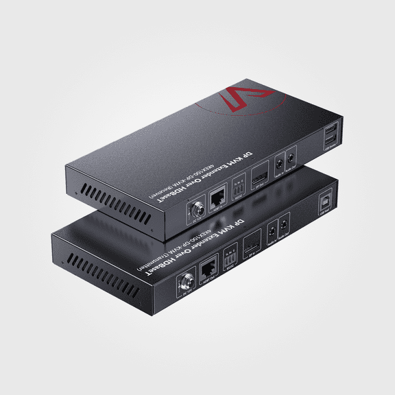 DisplayPort KVM Extender over CAT6, 4K Zero-Latency, 100m/330ft HDBaseT w/ Auto EDID