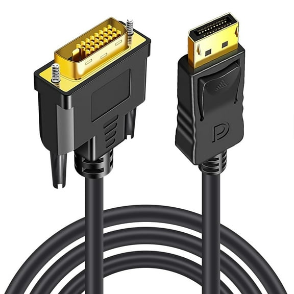 DisplayPort to DVI Display Cable 6FT, DisplayPort to DVI Adapter Male to Male Cord Cable for TV, Dell, HP, Projector, Monitor and Other Devices