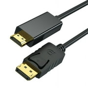 DisplayPort to HDMI 6 Feet Gold-Plated Cable, Avacon Display Port to HDMI Adapter Male to Male Black4K*2K  ,3Pack