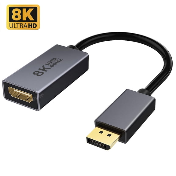 DisplayPort to HDMI Adapter Cable 8K 60Hz,4K 240Hz, Unidirectional DisplayPort 1.4 to HDMI 2.1 Cable Adapter, Supports RTX4080, RX7900