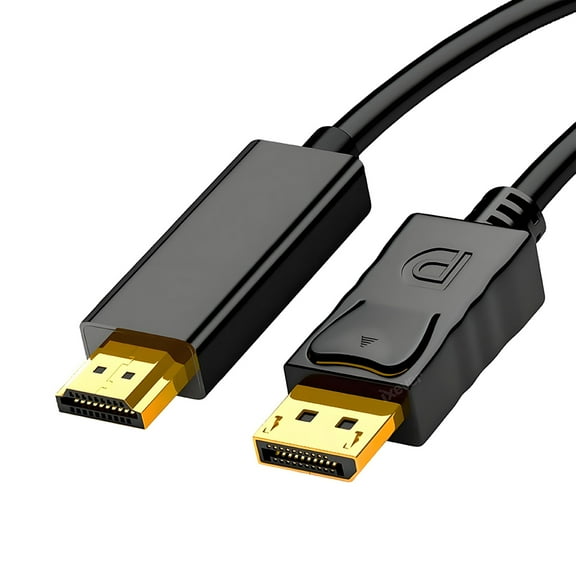 DisplayPort to HDMI Cable 1080P 6ft, Gold-Plated DP to HDMI Cable, Display Port to HDTV/Monitor/Projector Conversion Cord 1080p
