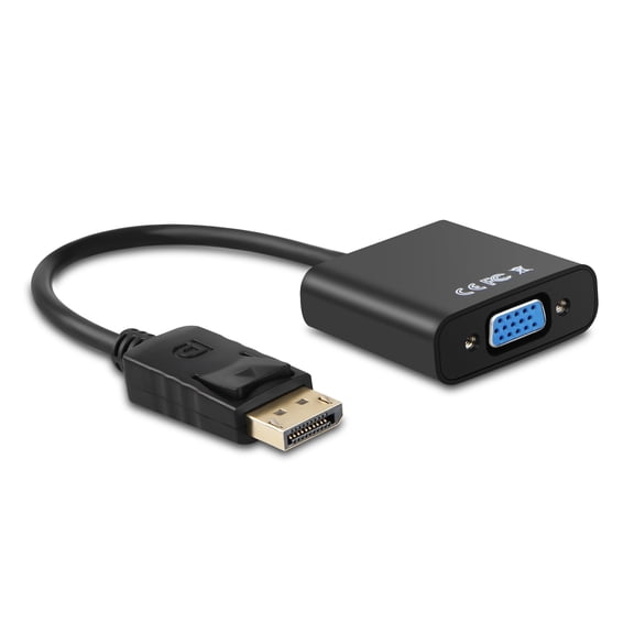 DisplayPort to VGA Adapter Cable, 1080P HD Video Converter for PC, Laptop, and Desktop to Monitor or Projector, Black