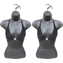 DisplayTown 2 Gray Female Mannequin Injection Form Half Rounded Waist Body Torso Dress Form with Only Hanging Hook, S-M Sizes