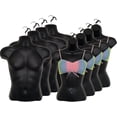 thumbnail image 1 of DisplayTown Black Male + Black Female Mannequin Injection Forms Half Rounded Waist Body Torso Dress Form with Only Hanging Hook, S-M Sizes (Set of 4), 1 of 5