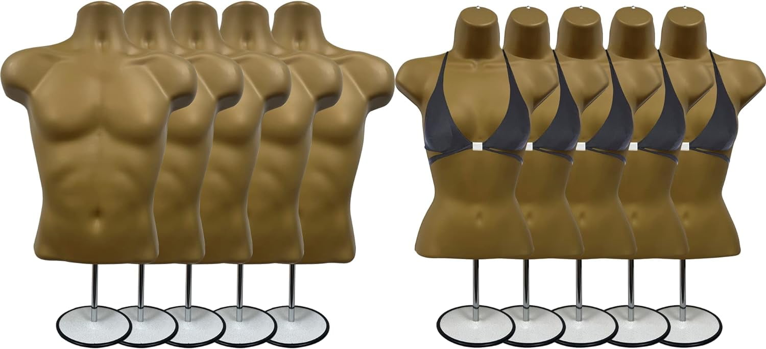 DisplayTown 10 Pack Gray Female Mannequin Injection Form