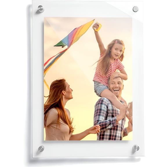 Displaybug Acrylic Frame  Standoff Floating Frame for Photos, Diplomas, Certificates, Posters  Modern and Minimalist Acrylic Picture Frame for Home and Office  Portrait or Landscape (11x14)