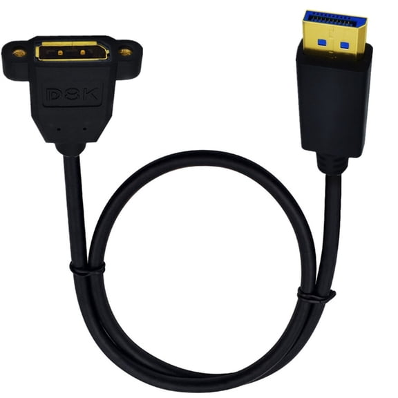 Displayport V1.4 Extender W Panel Mount 8K/60Hz HDR High Speed 1.8m DP Display Port Male to Female Extension Cable