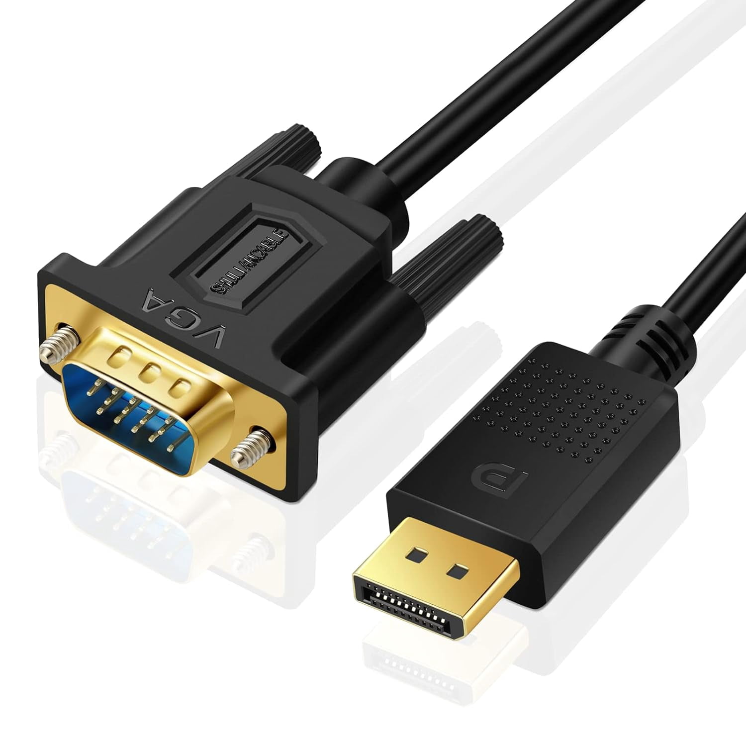 DisplayPort To VGA Adapter, DP DisplayPort To VGA 6 Feet Cable