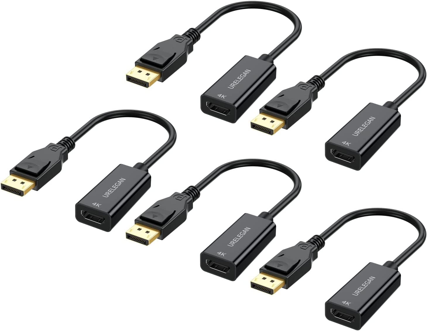 Displayport to HDMI Adapter 5Pack, 4K Display Port DP to HDMI Cable