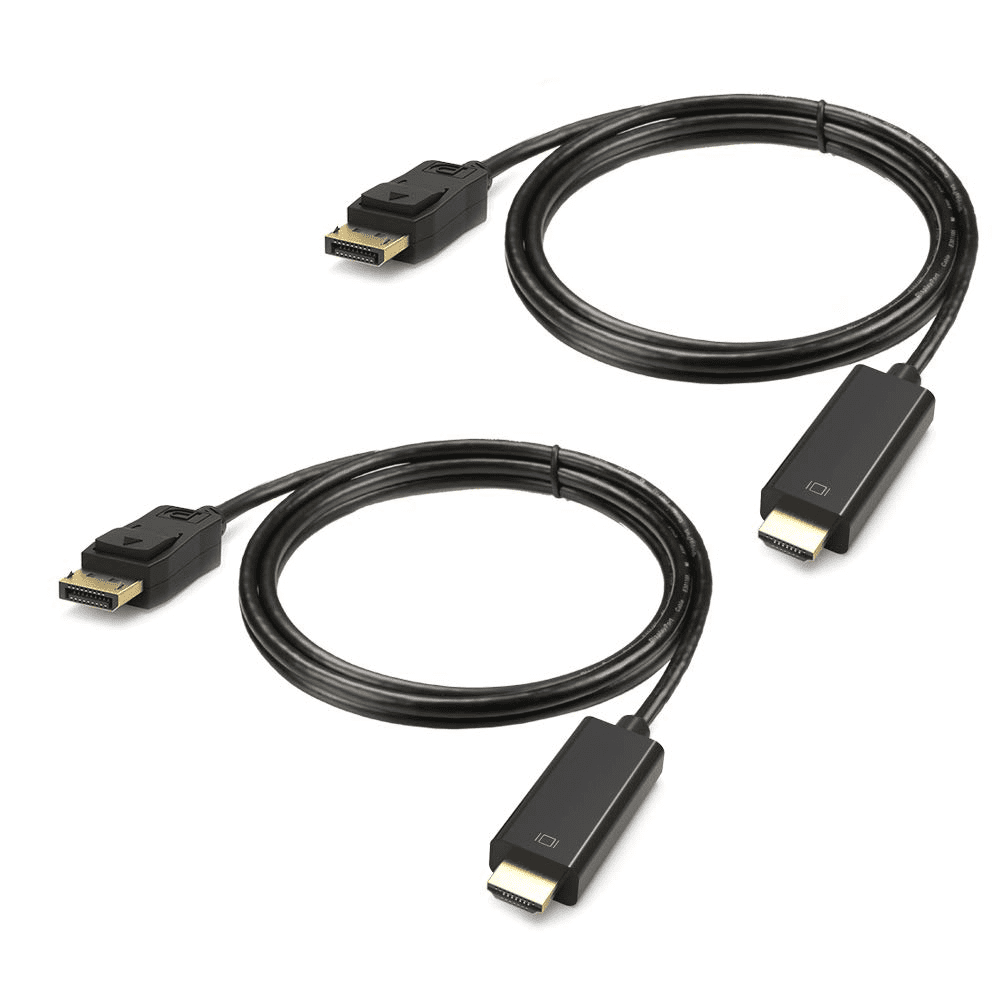 Displayport to HDMI Cable 6 feet 4-Pack, UKYEE Display Port (DP) to HDMI Adapter 6ft Male to Male Cord Converter for PCs to HDTV, Monitor, Projector.