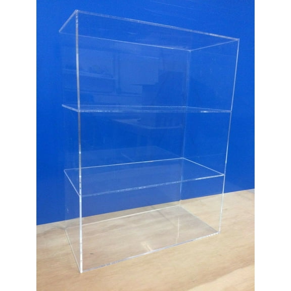 Displays2buy. 12" x 7" x 16"h 2 shelves WITHOUT DOOR Acrylic Lucite Countertop Display ShowCase Cabinet