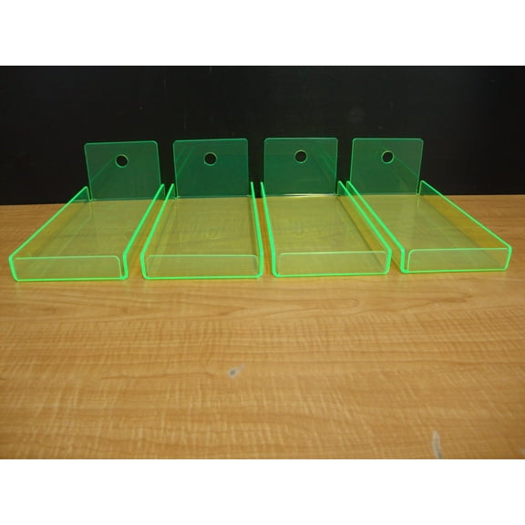Displays2buy. 4 Acrylic GREEN NEON trays bread Donut Bagels Cookie CUPCAKE Pastry Bakery Storage Display