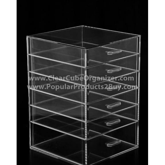 Displays2buy. 6 Pull Out drawers Clear Cube Acrylic Organizer