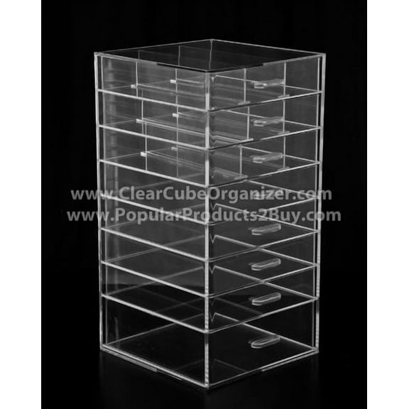 Displays2buy. 8 Pull Out drawers Clear Cube Acrylic Organizer