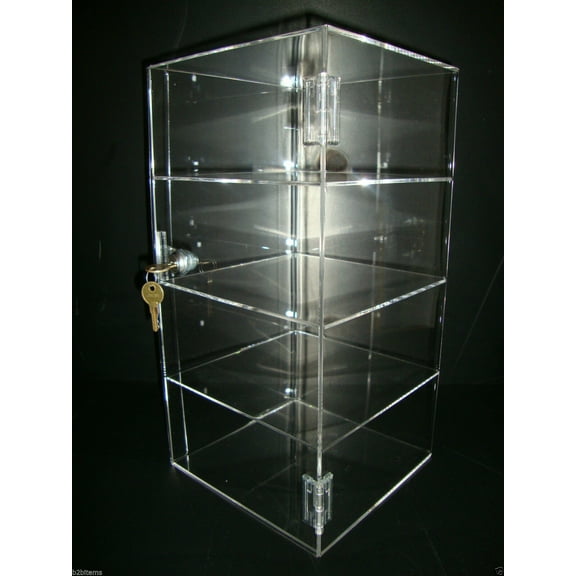 Displays2buy. 8" x 8" x 16" Locking Security Showcase Safe Box Acrylic Countertop Display Case