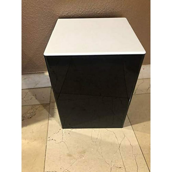 Displays2buy. Black & White top 12" x 12" x 16"h Art Sculpture Stand Acrylic Pedestal Display