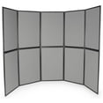 thumbnail image 1 of Displays2go 10-Panel Trade Show Display with  Aluminum Frame, Easy Setup, Carrying Bags Included, Double-Sided -  and Gray Hook & Loop-Receptive Fabric, 1 of 1