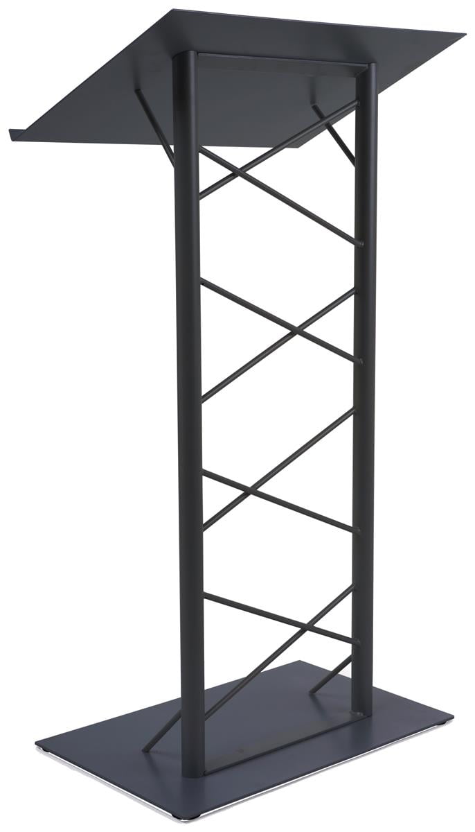Black Steel 47-Inch Truss Lectern with Lattice Design