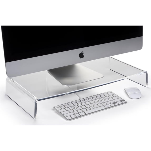 Displays2go Bent Design, Countertop with Waterfall Design, Hand Bent Plexiglass – Clear (MRCUR1C)