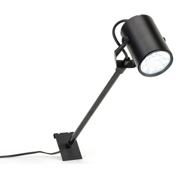 Displays2go Adjustable Clip-On Gridwall Spotlight, 12 Watt LED, Black
