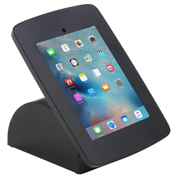 Displays2go Countertop Tablet POS Display, Steel Base, ABS Plastic Surround, Black (TABTBRBK)